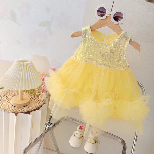 Vestido Amarillo con brillos✨1492