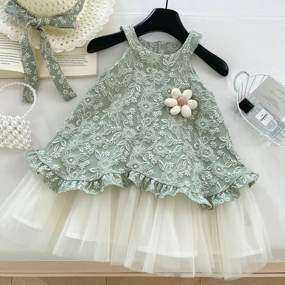Vestido Verde más sombrero👒💚1478