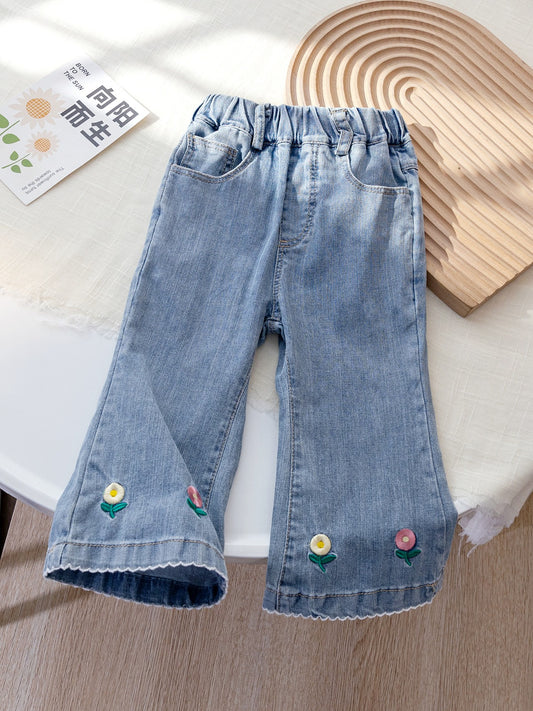 Jeans, pantalón, vaquero con florecitas 2082