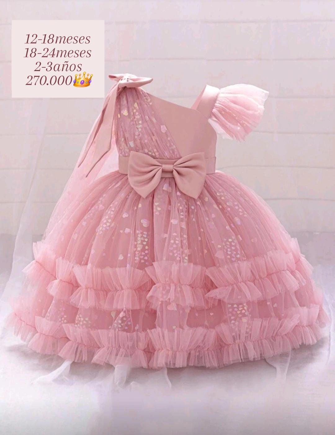 Vestido brilloso rosa vieja🎀👑 1460
