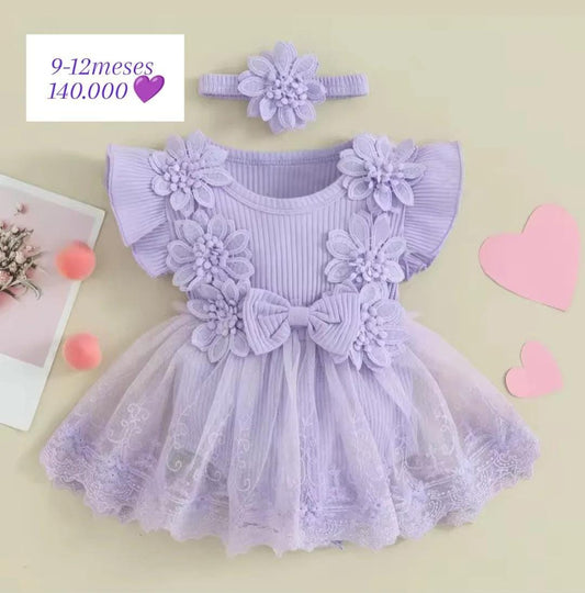 Vestibody lila , Flores, mangas🌸✨1382