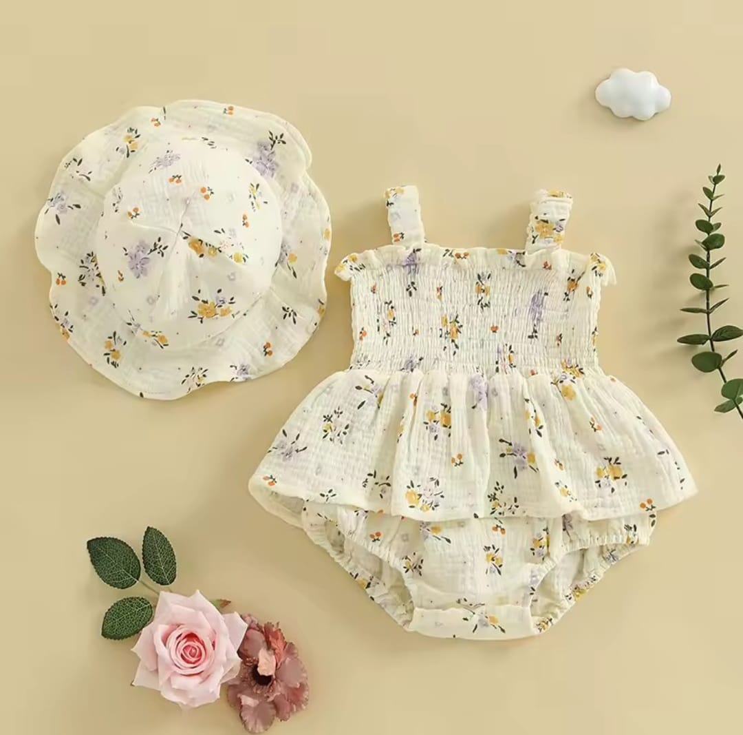 Vestibody más sombrerito con flores 🌼🌸1603
