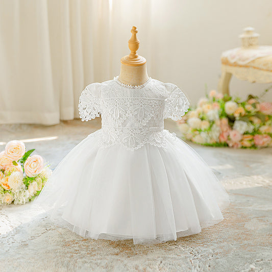 Vestido Blanco con manguita y detalles bordados🤍2036