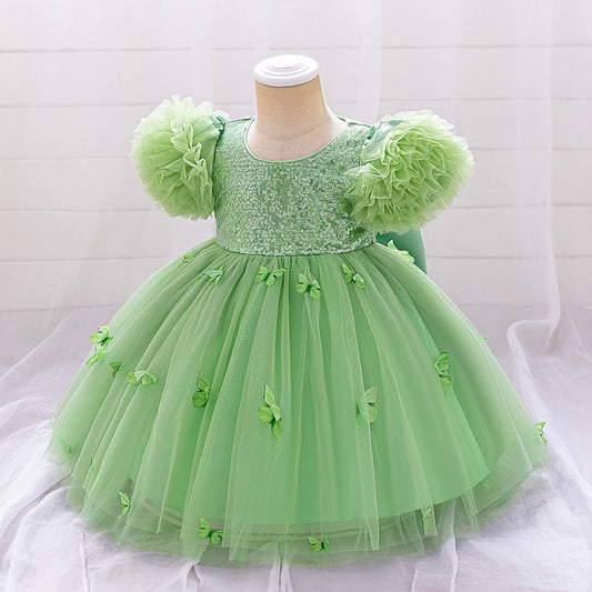 Vestido Verde mariposas manga princesa🦋💚2021