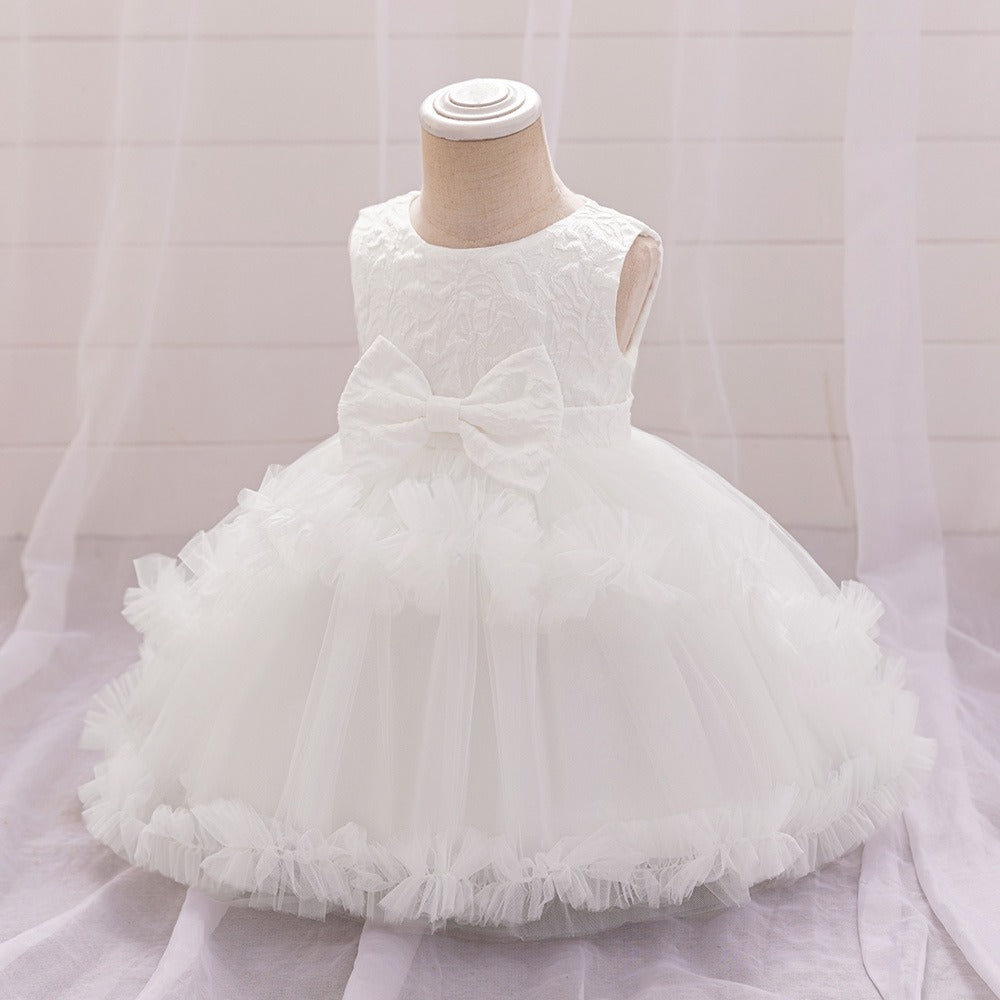 Vestido Blanco con moño y dos capas🤍 2029
