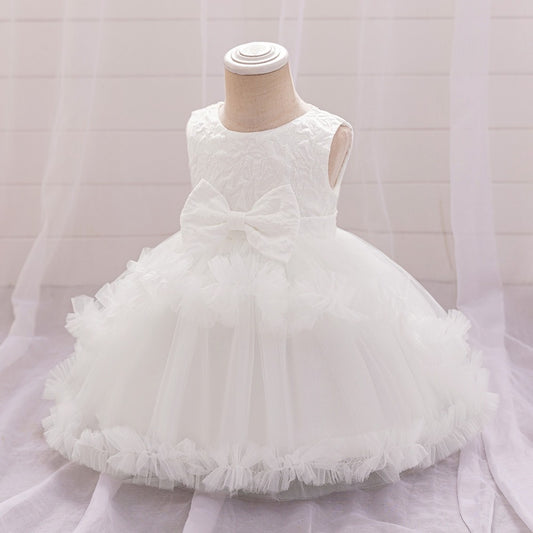 Vestido Blanco con moño y dos capas🤍 2029