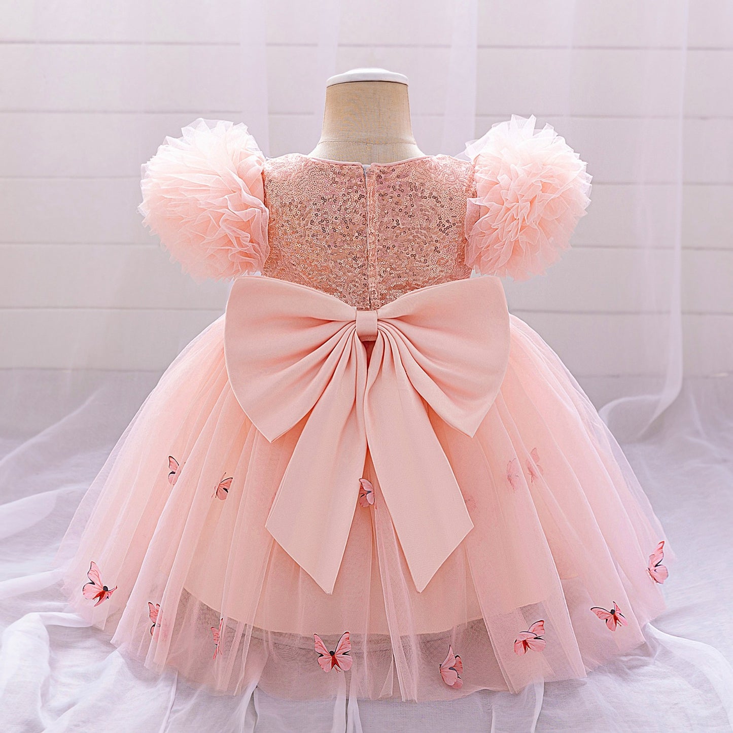 Vestido rosa mariposas manga princesa🦋🌸2020