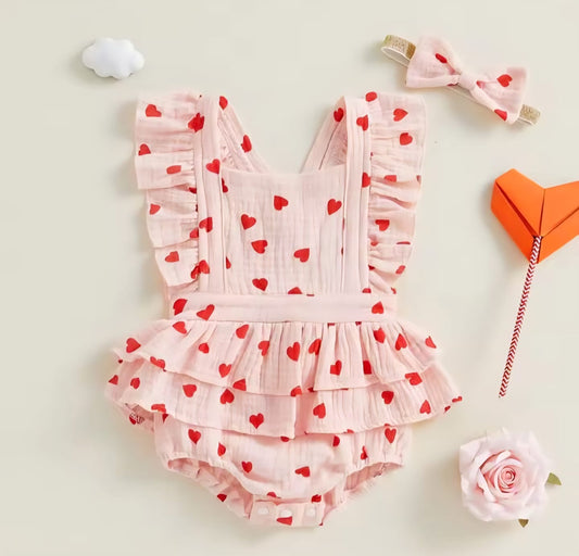 Vestibody rosa con corazones ♥️ 1742