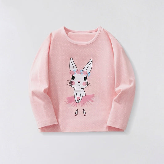 Básica mangas largas Rosa conejito🐰 2589