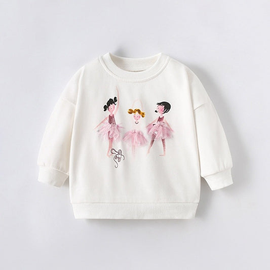 Suéter mangas largas blanca bailarinas🎀 2592