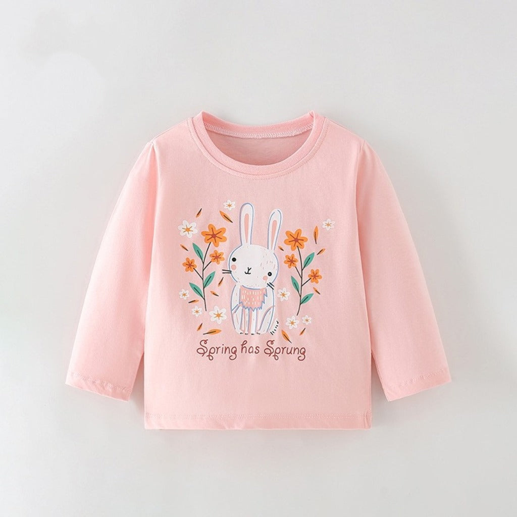 Básica mangas largas rosa conejito🐰2593