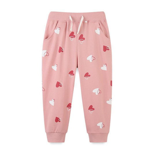 Pantalón tipo buzo rosa con corazones🩷 2594