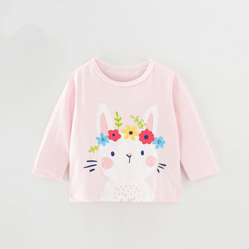 Básica mangas largas rosa conejito🐰 2573