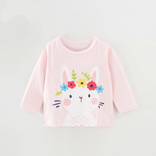 Básica mangas largas rosa conejito🐰 2573