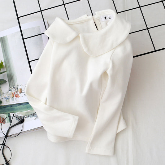 Básica mangas largas blanca con cuello🤍2576