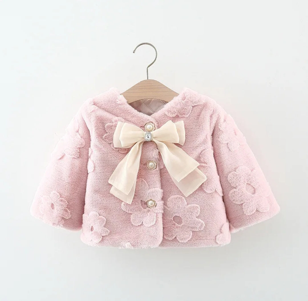 Suéter, Bolerito rosa con flores, abrigo, con felpa, inv 2619