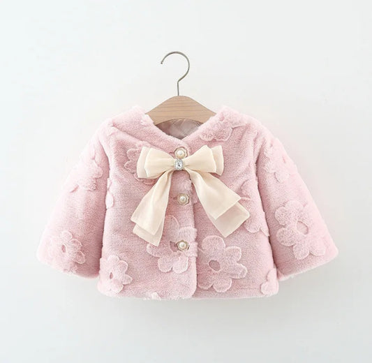 Suéter, Bolerito rosa con flores, abrigo, con felpa, inv 2619