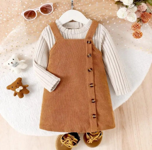 Conjunto 2pcs🍁 jardinera más básica beige🍂 2669