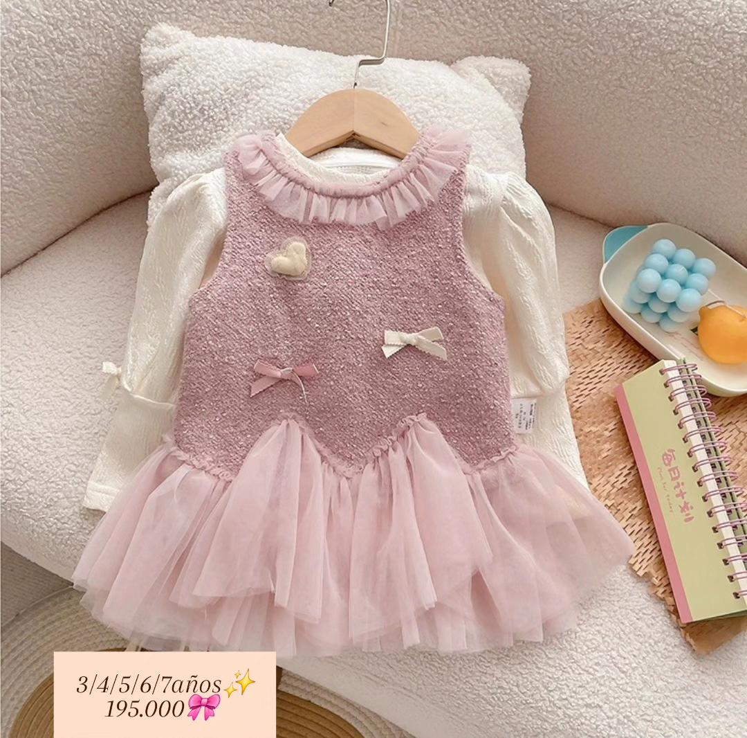 Conjunto Vestido más Básica mangas largas🎀 2670