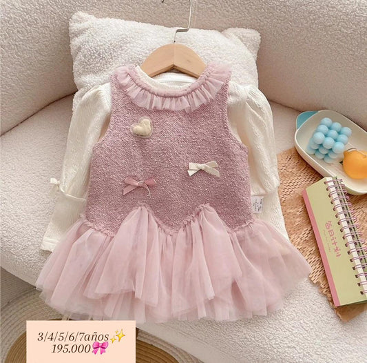 Conjunto Vestido más Básica mangas largas🎀 2670