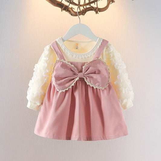Vestido, Rosa, Mangas largas, Casual, moño🩷💖26021