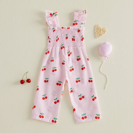 Jardinera rosa con detalle de cerezas 🍒🩷 3102