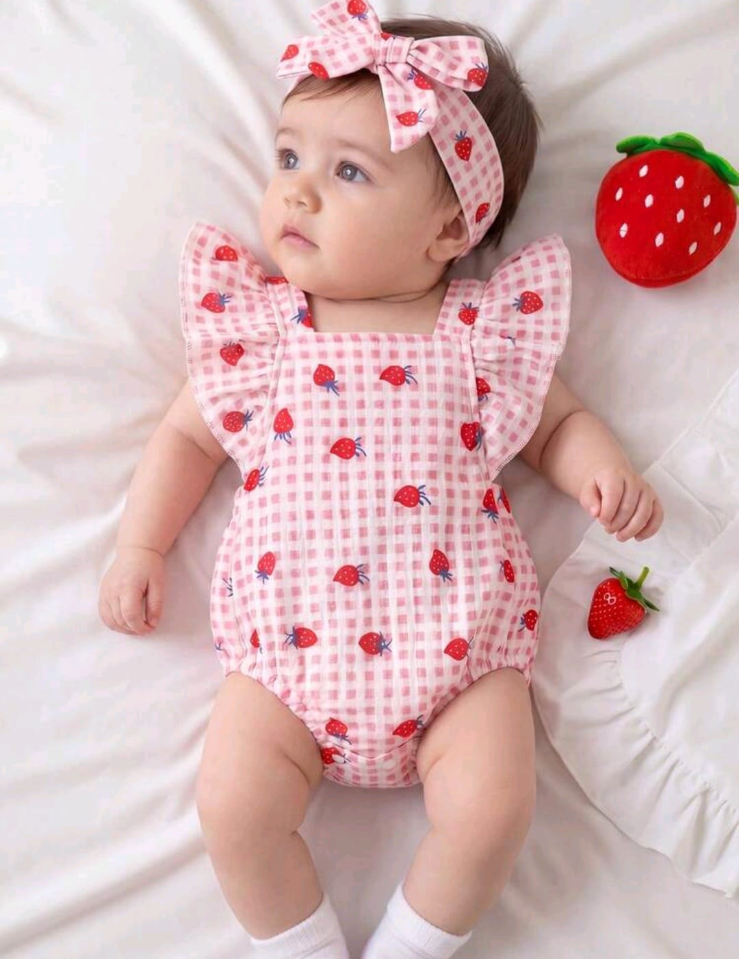Body rosa con detalles de Frutillitas, frutilla 🍓🩷 3424