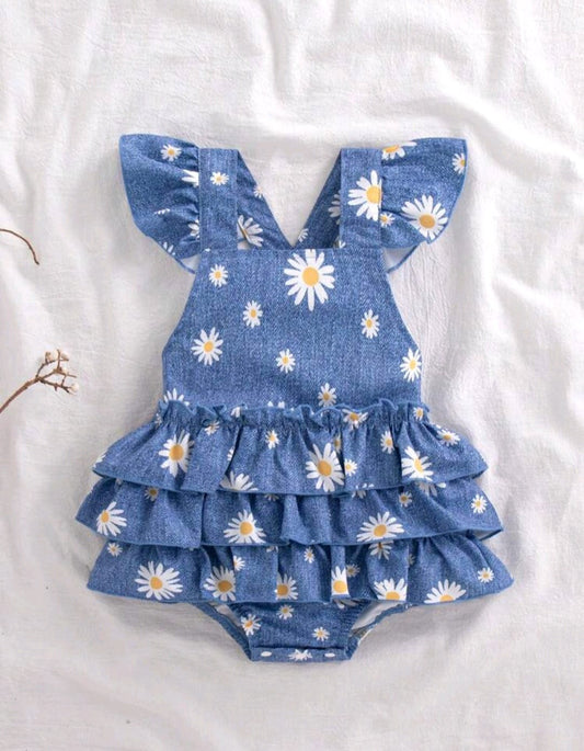 Vestibody azul, margaritas, flores 🌼💙 3412