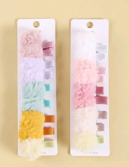 Hebillas, hebillitas, pompón, accesorios, el par 🌈 3421