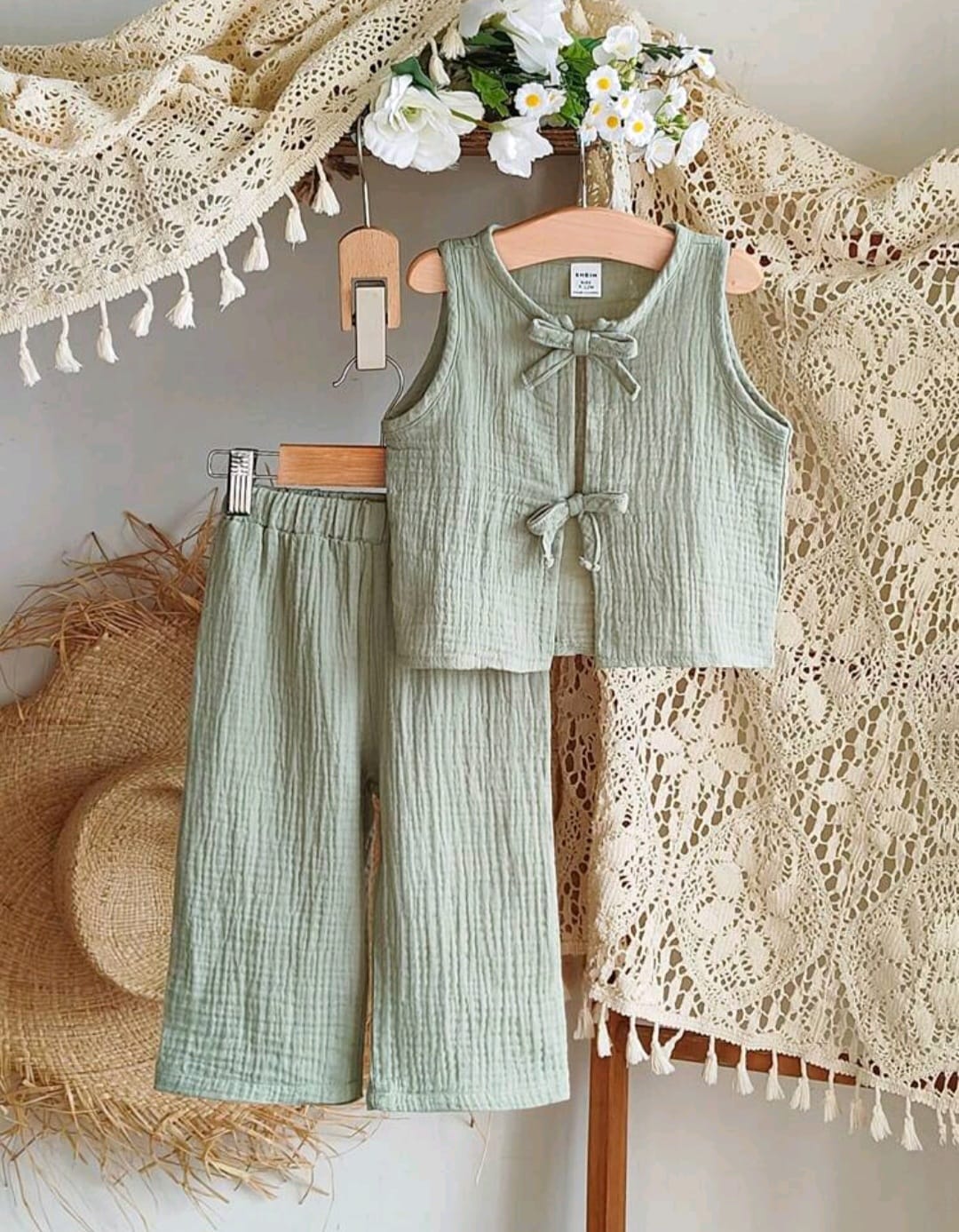 Conjunto blusa más pantalón verde 💚 3427