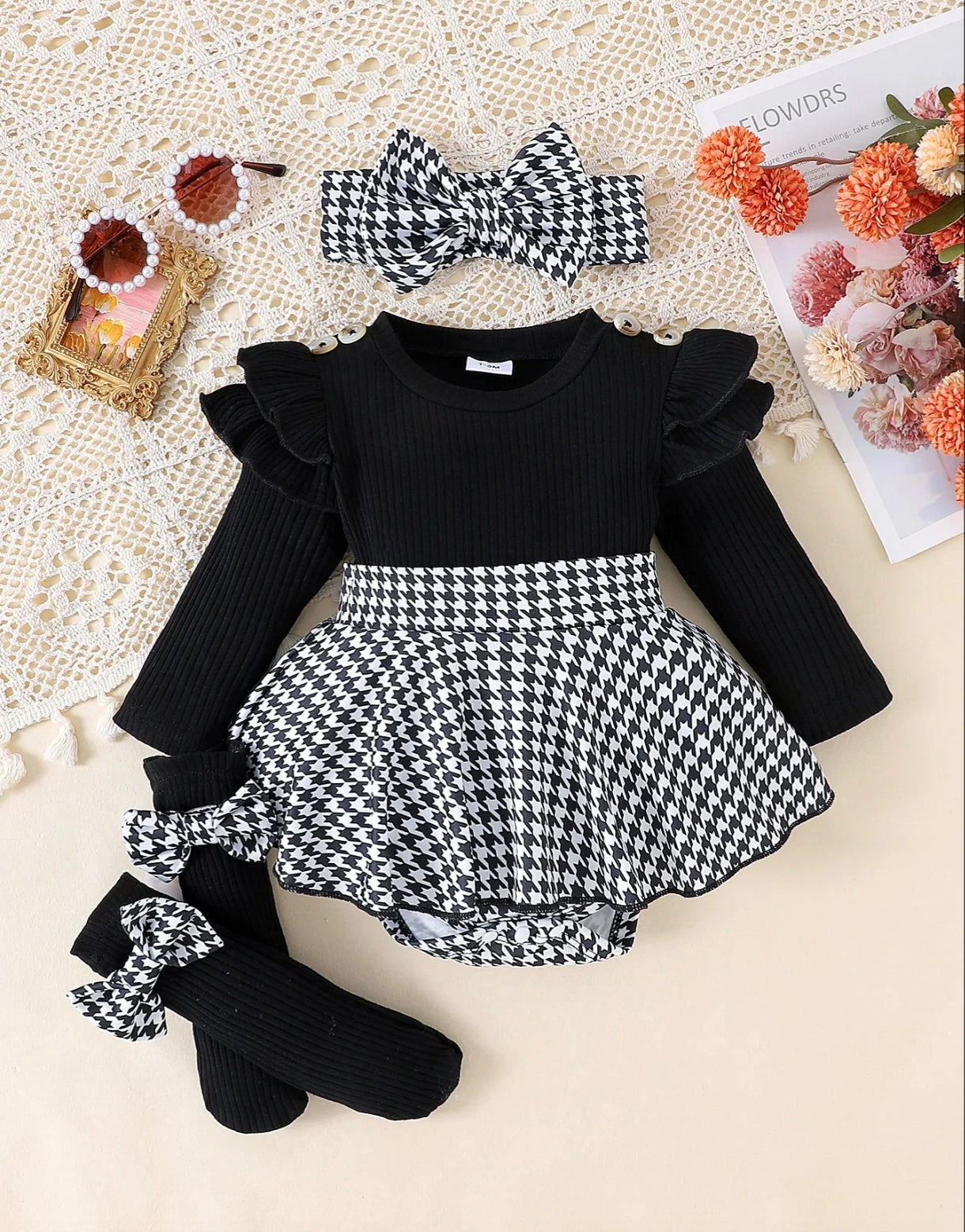 Vestibody Mangas largas negro, incluye vincha y media 🖤 3210