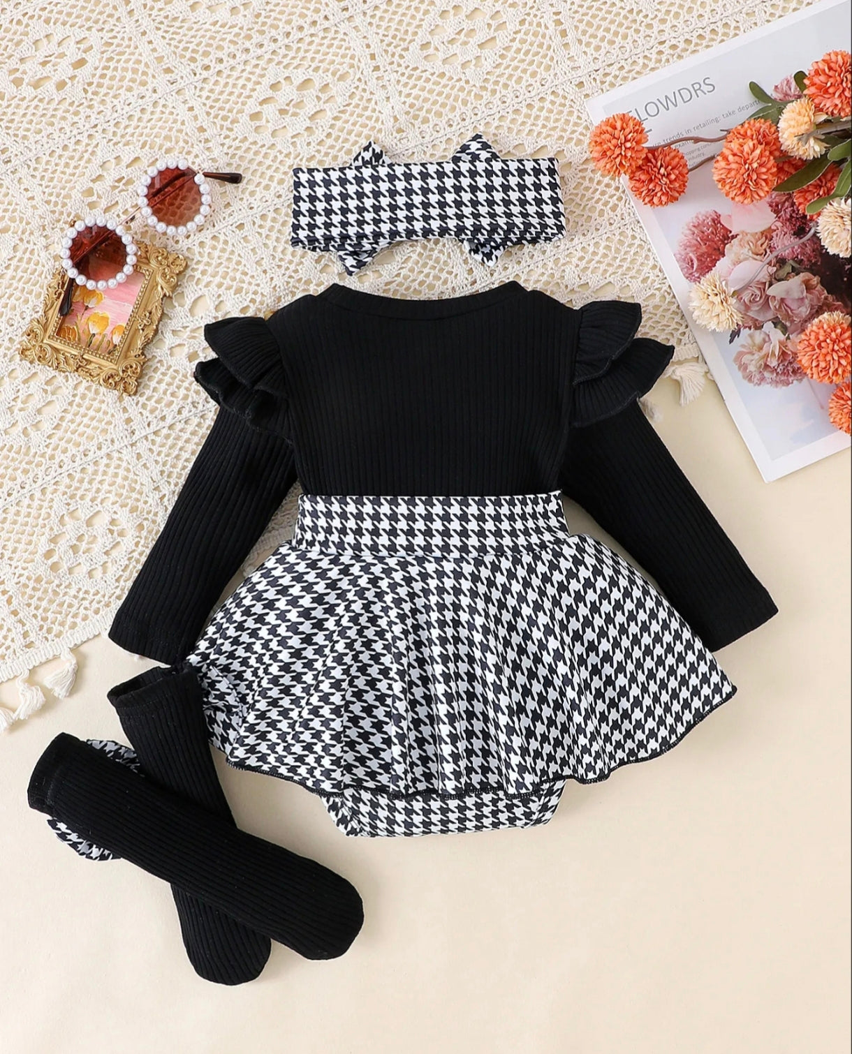 Vestibody Mangas largas negro, incluye vincha y media 🖤 3210