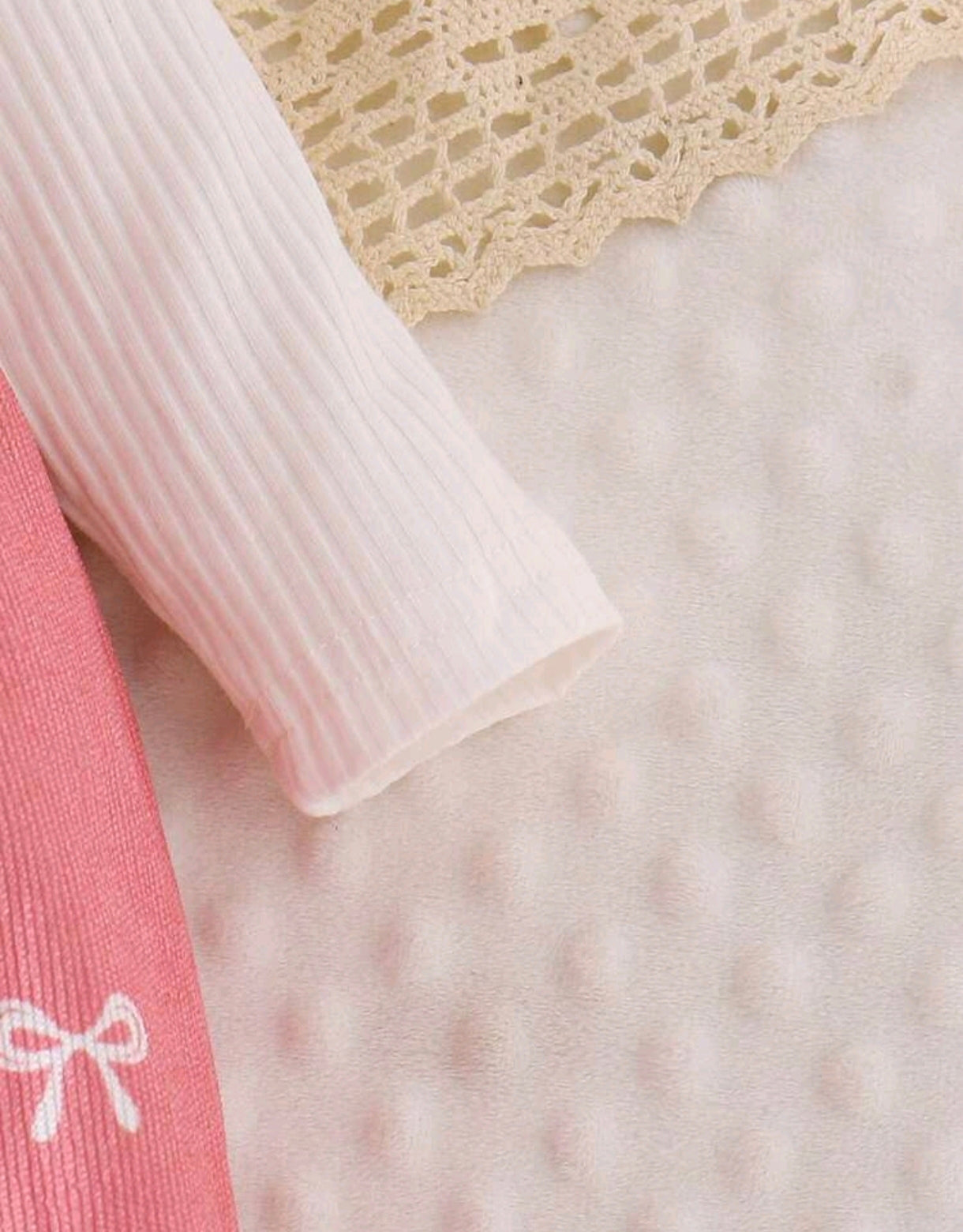 Jardinerita Mangas largas rosa, con detalles de moño, jardinera 🎀🩷 3215