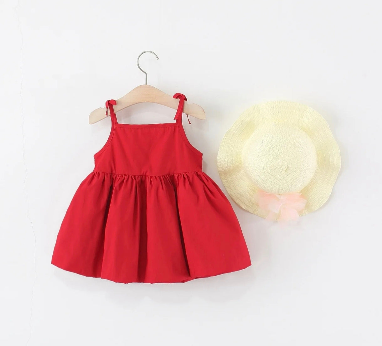Vestido bordo con sombrero, con tulipanes 🌷❤️ 3225