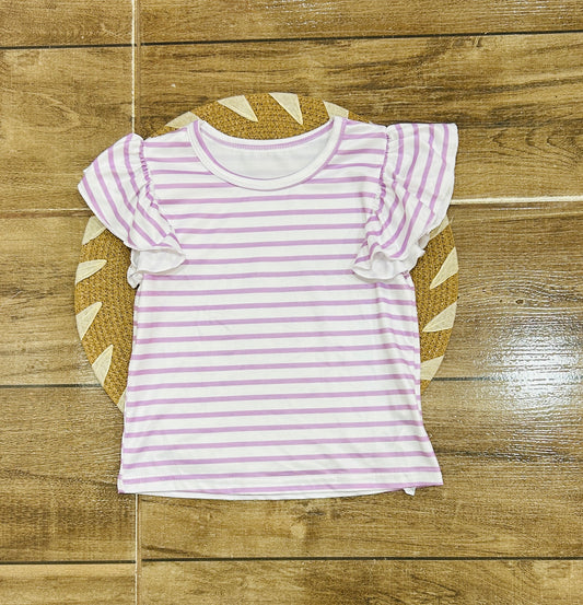 Remera, blusa, mangas cortas, lila con blanco 💜🤍3395