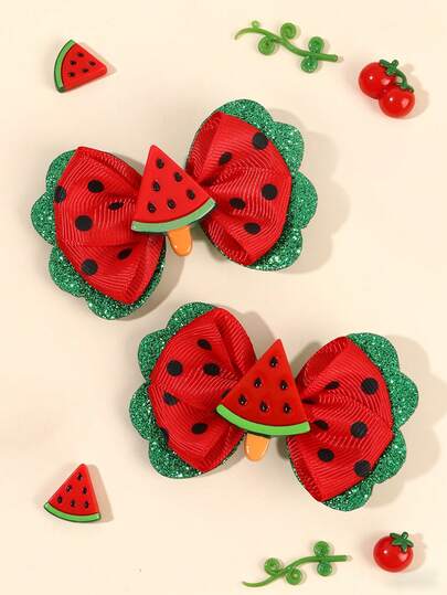 Hebilla, hebillitas, accesorio, sandía, moño, moñito 🍉❤️ 3438