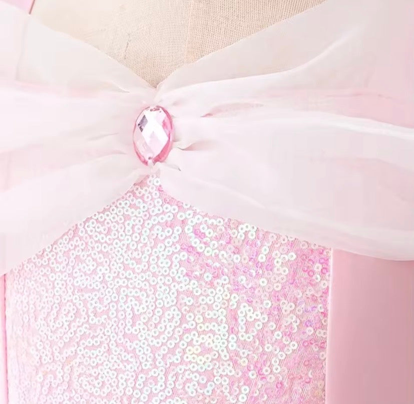 Vestido rosa princesa, brillos 💖 3521