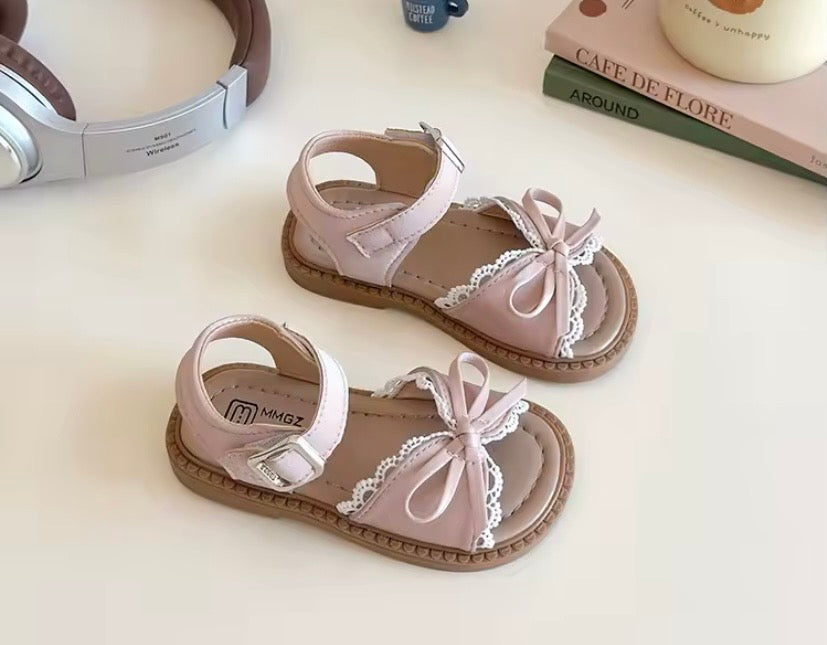 Sandalia rosa vieja, detalles de encaje 🎀✨ 004RS