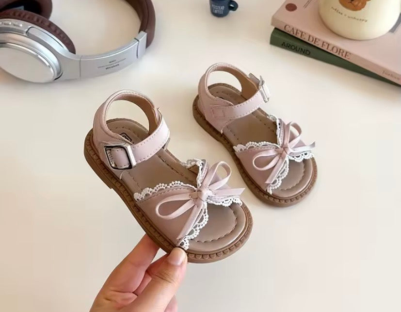 Sandalia rosa vieja, detalles de encaje 🎀✨ 004RS