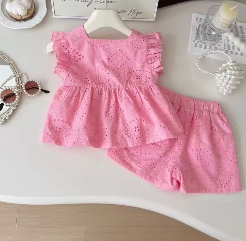 Conjunto blusa más short rosa 🩷 3609