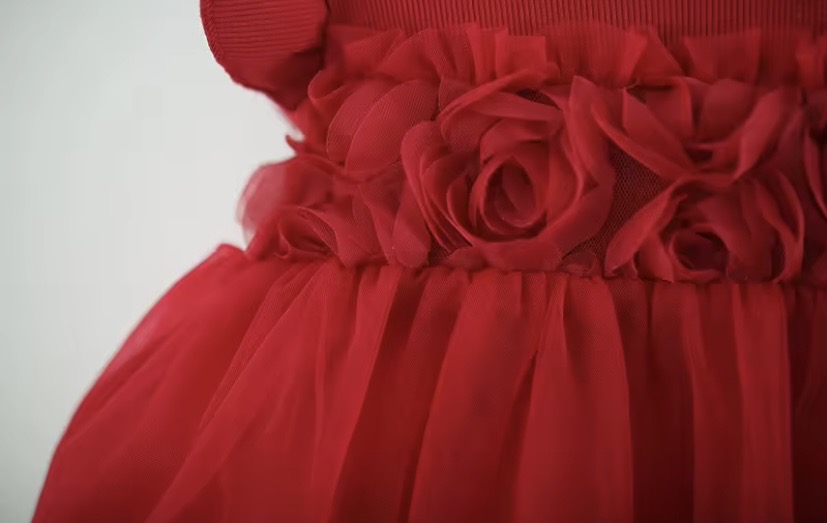 Vestido bordo con detalles de rosas 🌹  3613