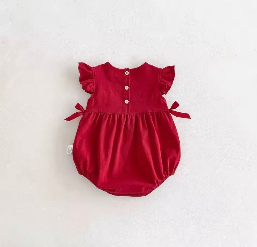 Vestibody, body roja con detalles de frutilla, frutillita 🍓❤️ 3617