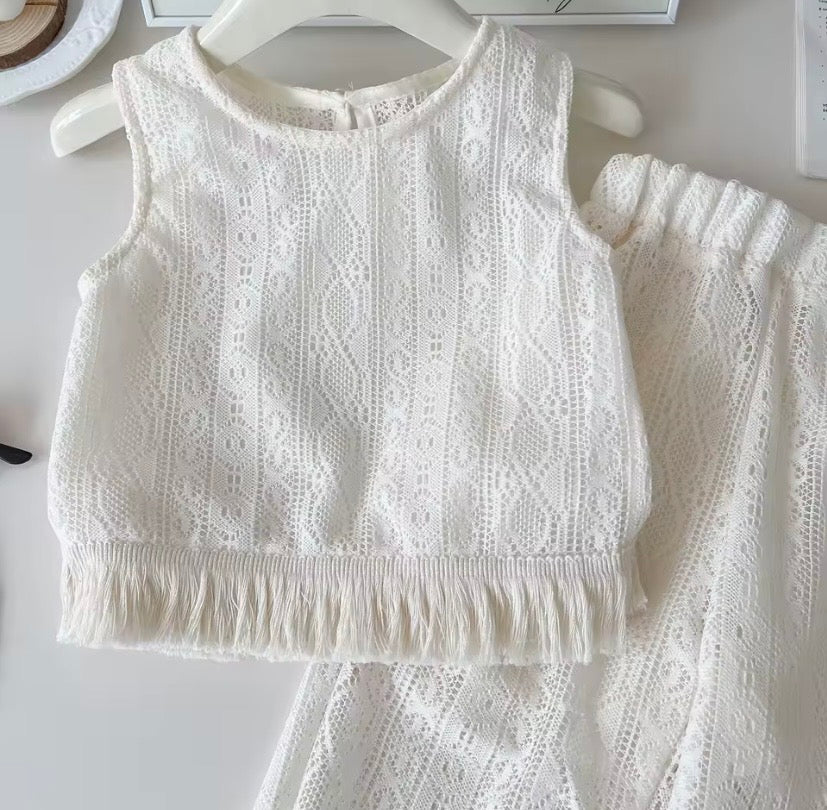 Conjunto blusa más pantalón beige bordado 🤎 3650
