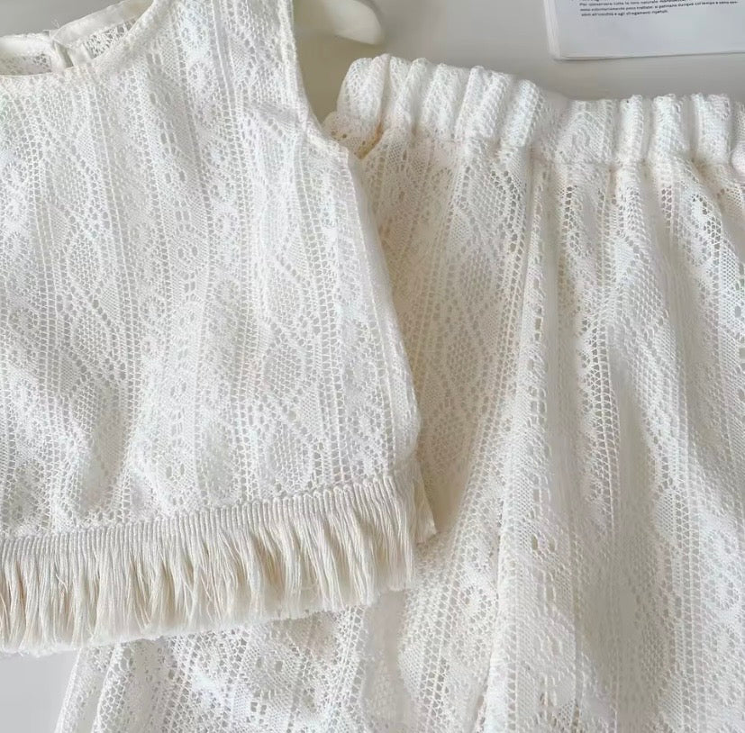 Conjunto blusa más pantalón beige bordado 🤎 3650