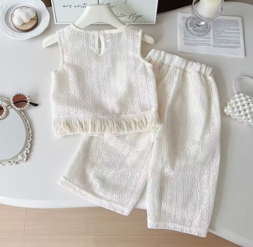 Conjunto blusa más pantalón beige bordado 🤎 3650