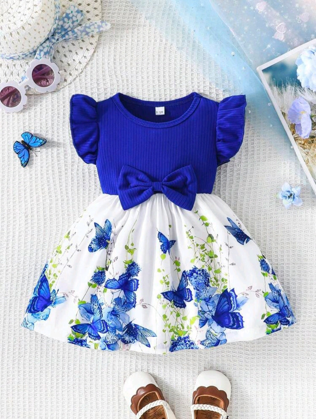 Vestido azul, mariposas🦋