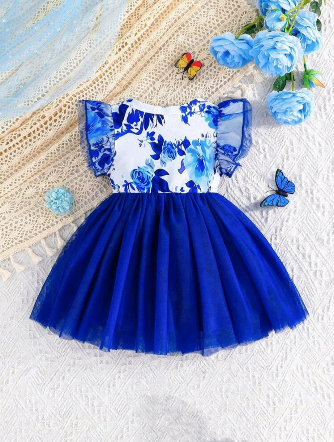 Vestido Azul con tull