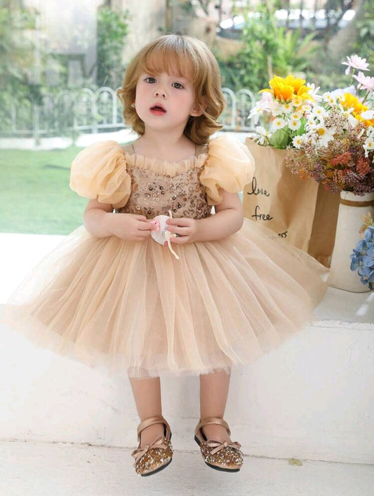 Vestido Dorado, princesa, abejita