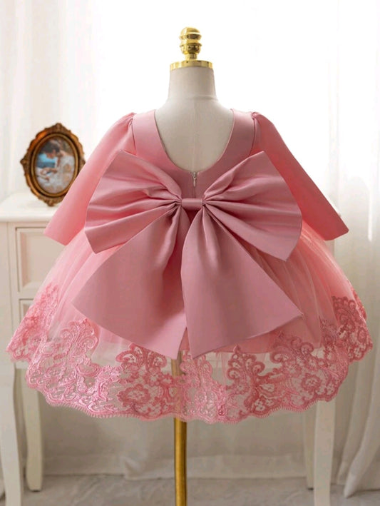 Vestido Rosa Vieja Mangas largas