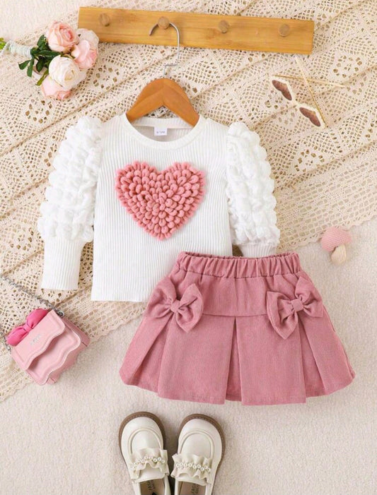 Conjunto 2pcs mangas largas más pollera, falda